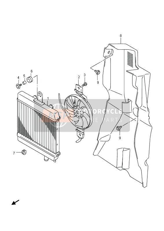 Suzuki UH200A BURGMAN 2014 Radiateur pour un 2014 Suzuki UH200A BURGMAN